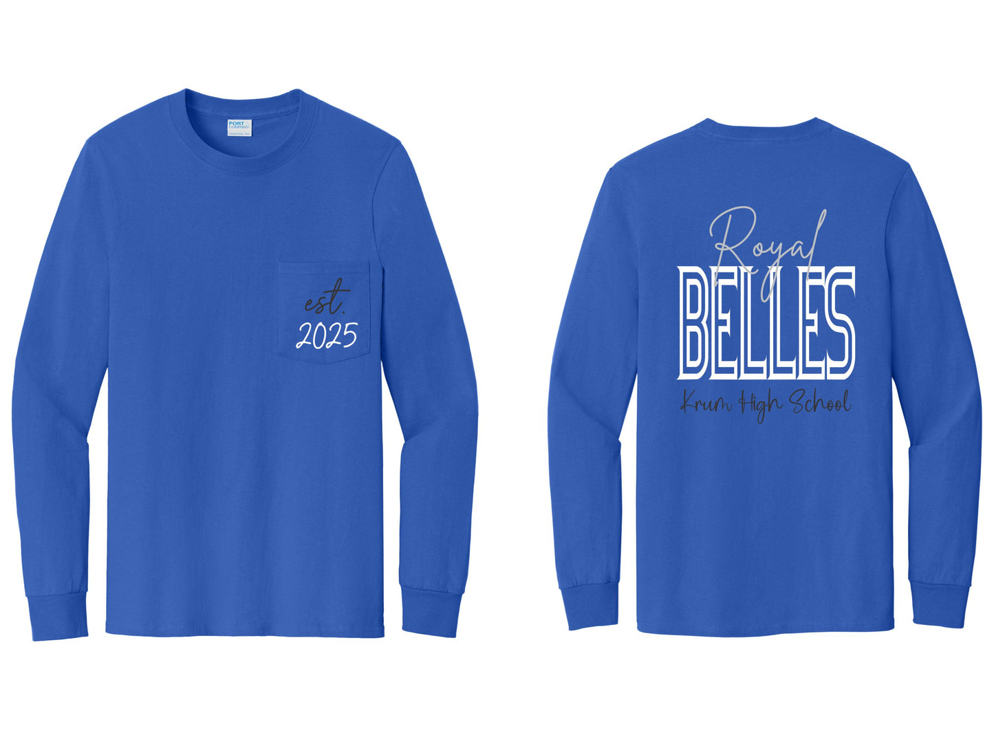 Royal Belles Long Sleeve Pocket T shirt PC61LSP