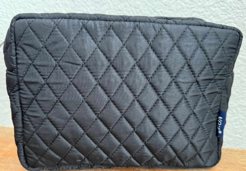 Black Quilted Cosmetic bag