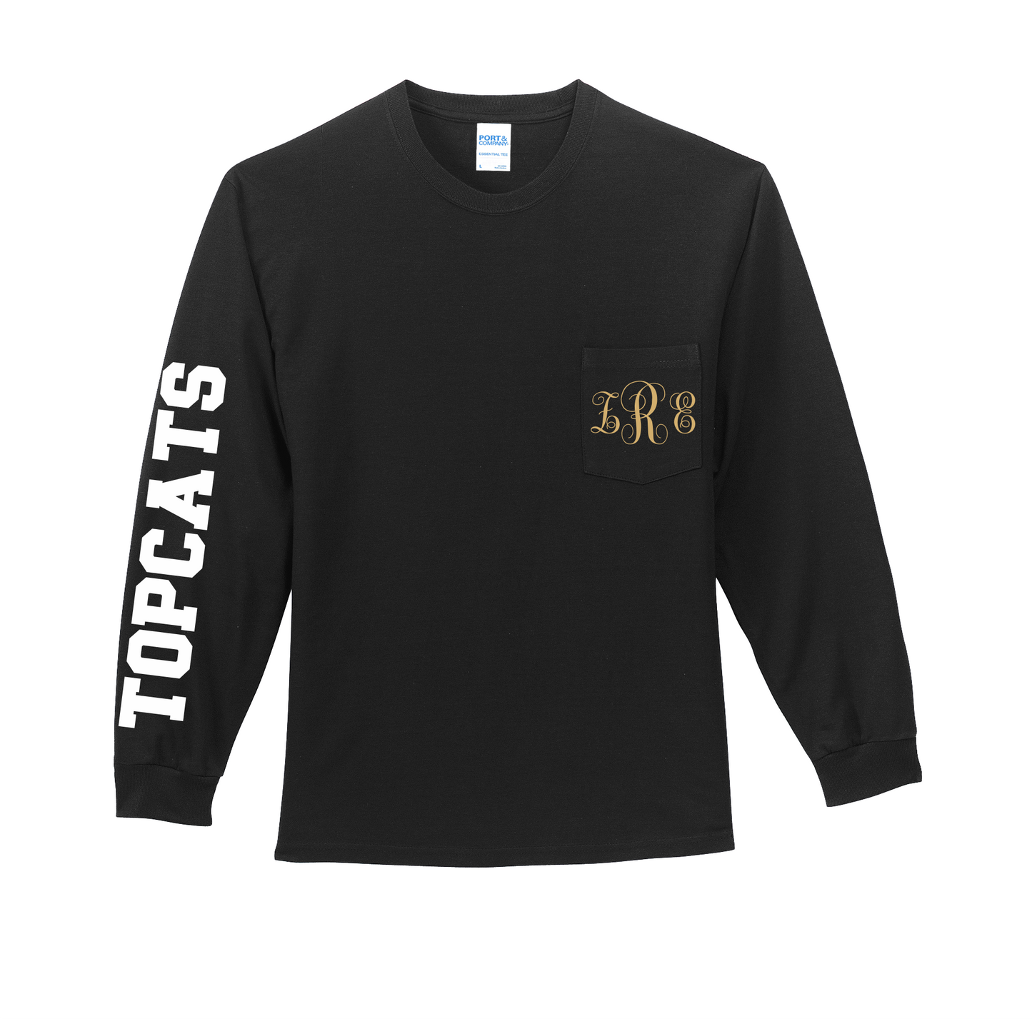 Topcats Long Sleeve Pocket monogram PC61LSP
