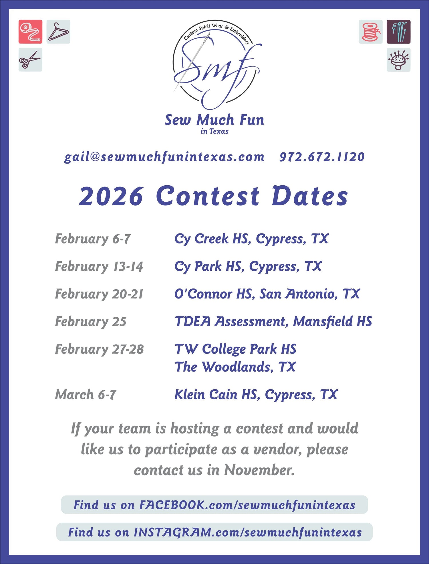 2026 Dance CONTESTS we are attending