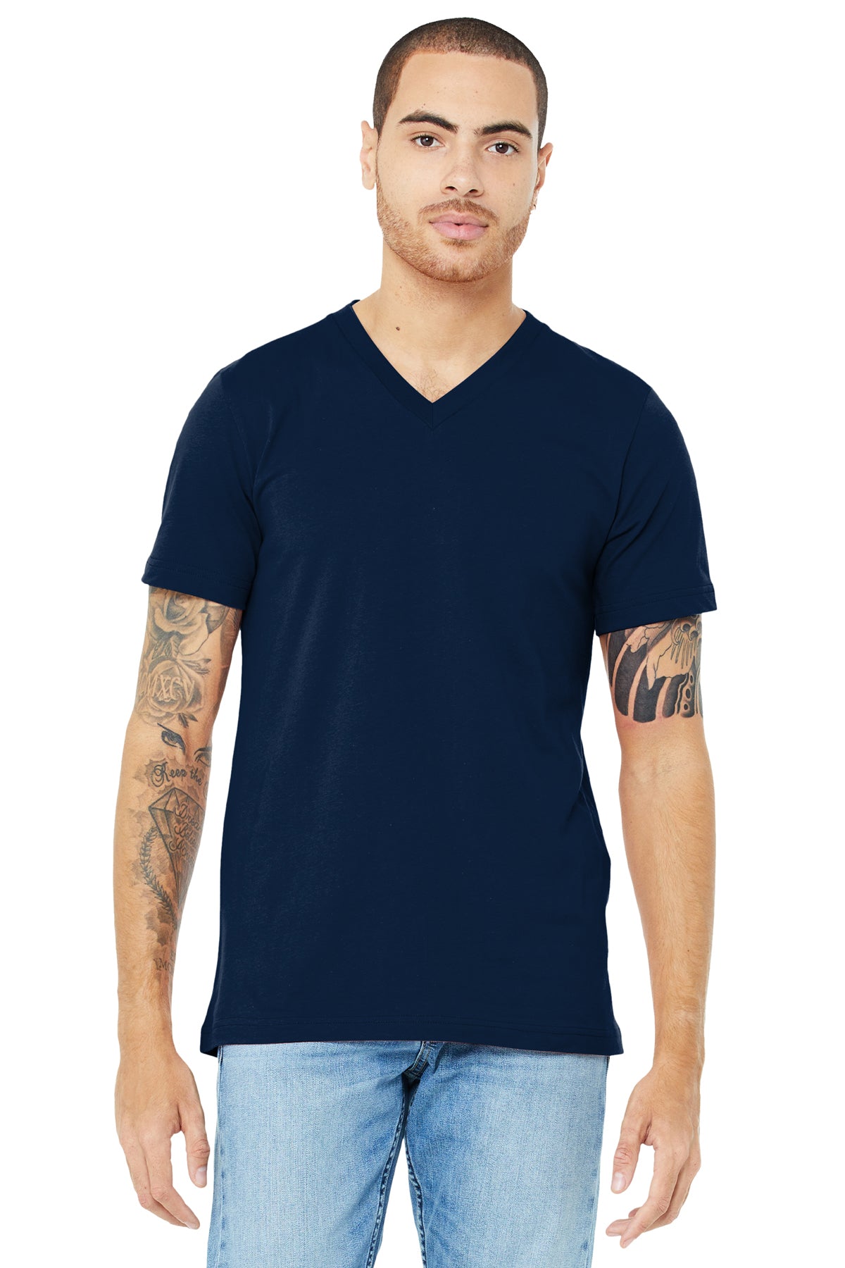 Rosettes glitter V neck T shirt BC3005