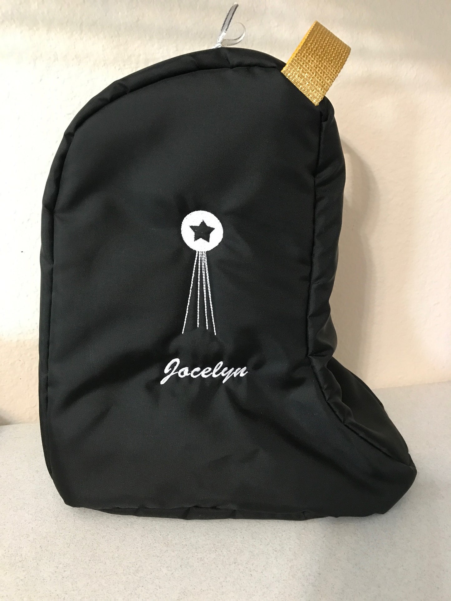 Boot Bag black with gold handle