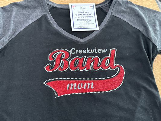 Creekview Band mom Glitter Bling Shirt DM476