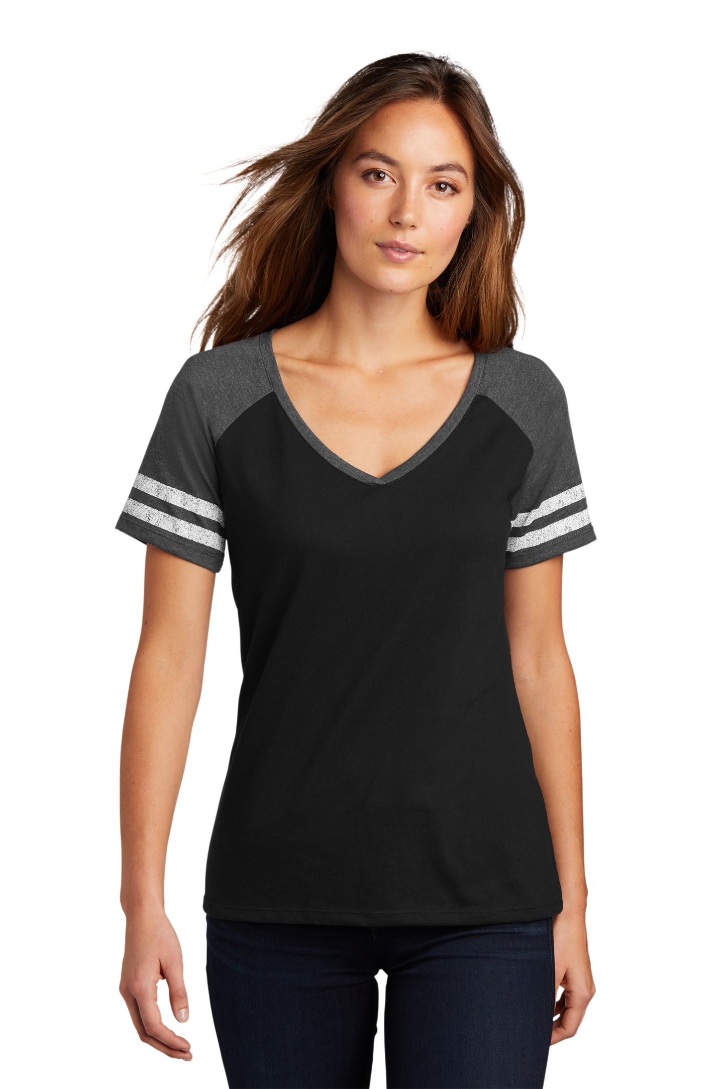 Coppell Star cc RHINESTONE Ladies V neck DM476