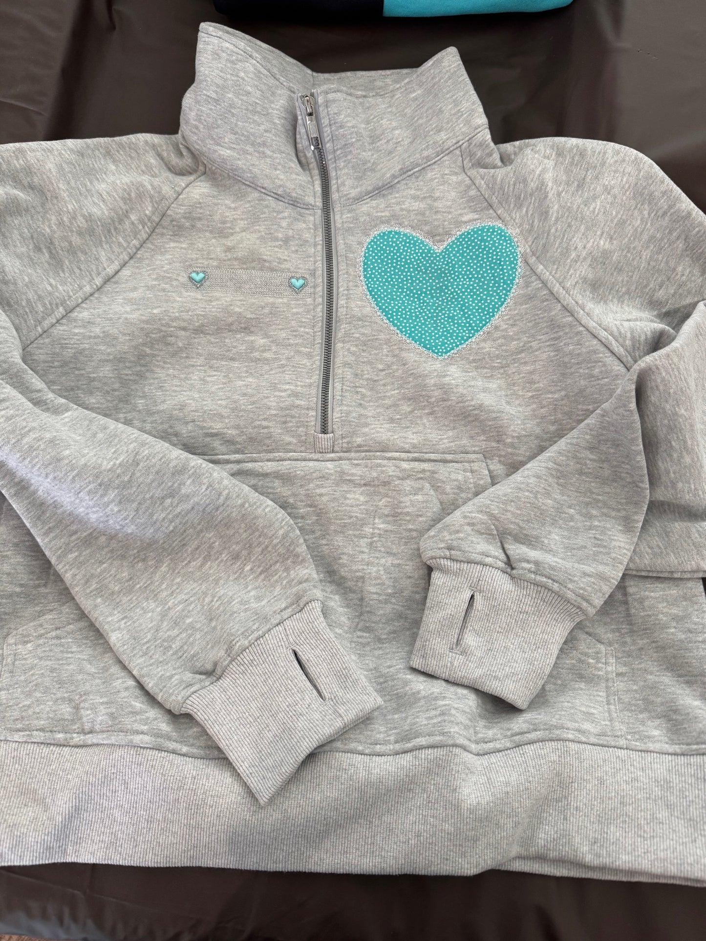 Ladies grey half zip