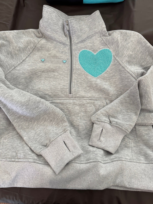Ladies grey half zip