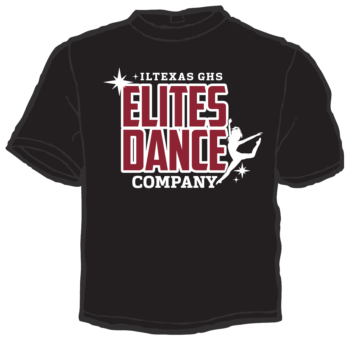 ILTEXAS ELITES DANCE - REQUIRED - glitter t shirt DM130