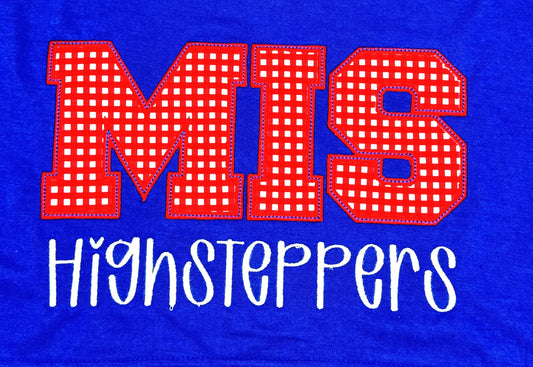 MIS Highsteppers Gingham fabric letters PC78