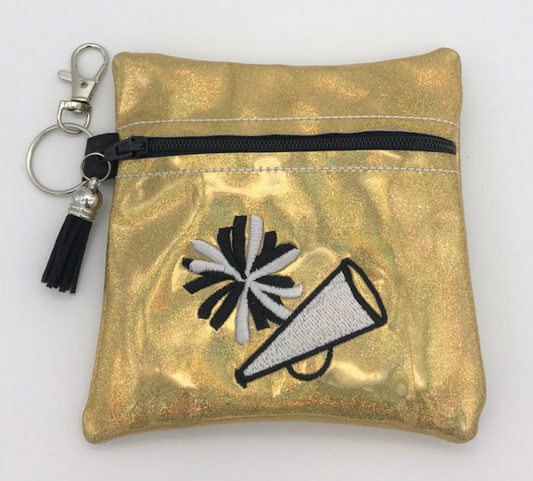 Cheer Glitter Zipper Pouch