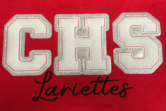 CHS Lariettes Faux Chenille Patch Design