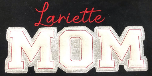 Lariettes MOM Faux Chenille Patch Design