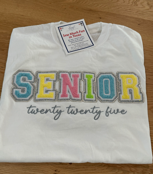 SENIOR 2026 Faux Chenille Applique Patch Design