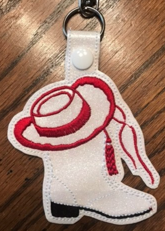 Hat Boot Glitter Key chain
