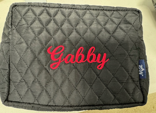 Black Quilted Cosmetic bag
