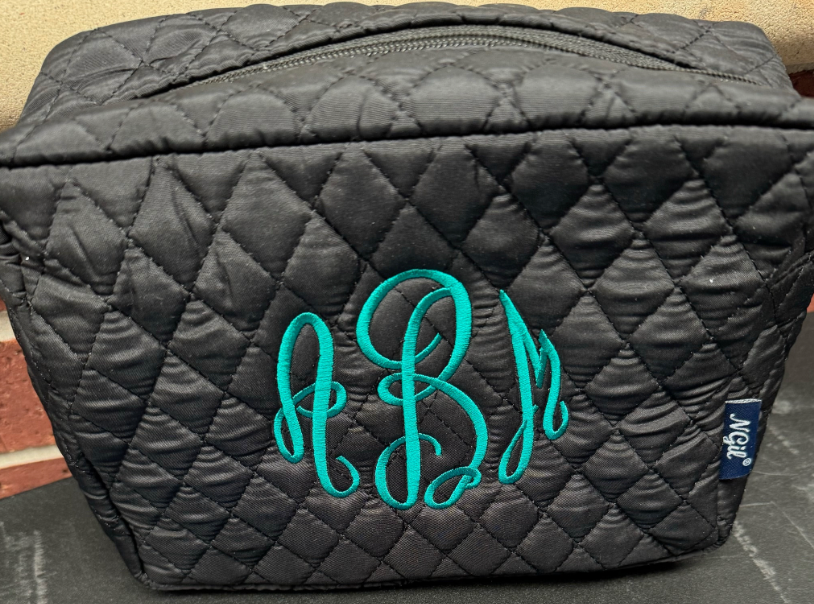 Black Quilted Cosmetic bag