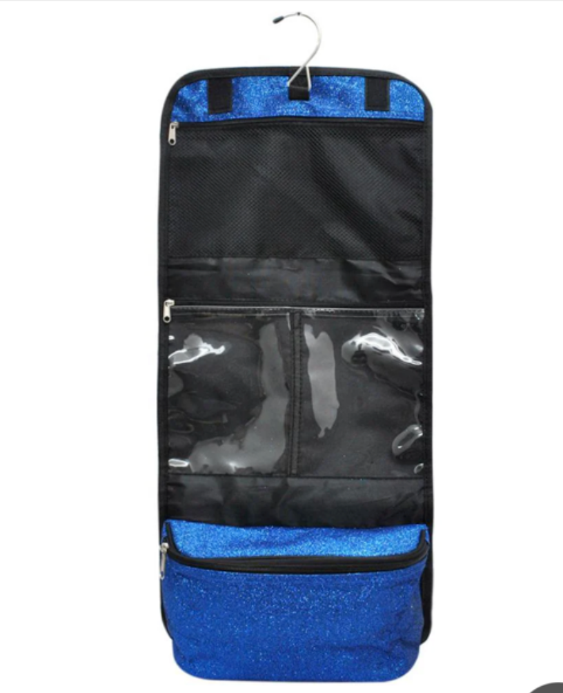 Glitter fold up Hanging cosmetic bag