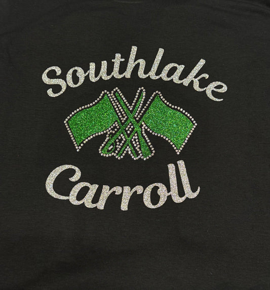 Southlake Carroll Flags Glitter and Bling DM130