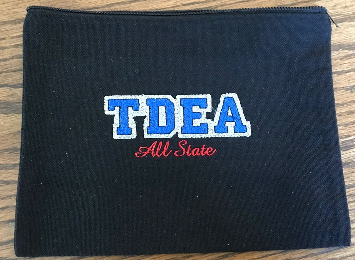 TDEA black canvas zipper pouch  SALE